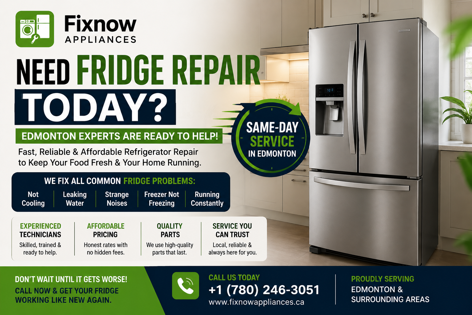 Need Fridge Repair Today? Edmonton Experts Are Ready to Help